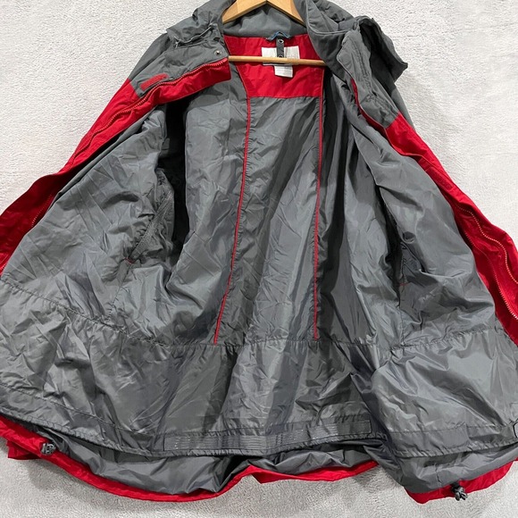 Columbia‎ Interchange Omni-Tech Jacket Mens XL Red Waterproof Ski Hood Full Zip - Picture 5 of 12